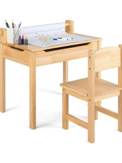 COSTWAY Möbel-Sets<Schreibtisch Set ab 3 Jahren in Beige