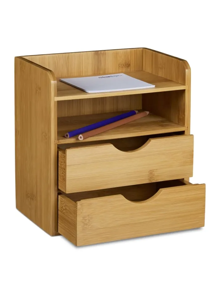 relaxdays Büro- & Schulbedarf<Schreibtisch-Organizer Briefablage in Natur