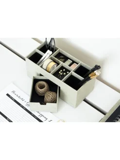 BigsoBox Büro- & Schulbedarf<Schreibtisch-Organizer "Vendela" in Beige - (B)10 x (H)8,5 x (T)8,5 cm