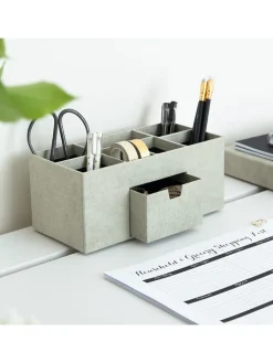 BigsoBox Büro- & Schulbedarf<Schreibtisch-Organizer "Vendela" in Beige - (B)10 x (H)8,5 x (T)8,5 cm