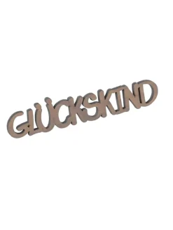 MARELIDA Dekofiguren & -Objekte<Schriftzug GLÜCKSKIND Holzschild Dekoschild 17,5x3,5cm in braun
