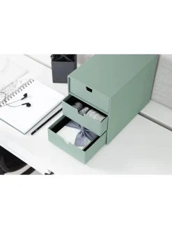 BigsoBox Büro- & Schulbedarf<Schubladenbox "Ingrid" in Grün - (B)16 x (H)20,5 x (T)25 cm