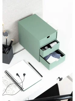 BigsoBox Büro- & Schulbedarf<Schubladenbox "Ingrid" in Grün - (B)16 x (H)20,5 x (T)25 cm