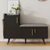 ABRIHOME Garderoben<Schuhbank in Schwarz mit 3 Stauraumtüren und Sitzfunktion B100 T34 H69 cm