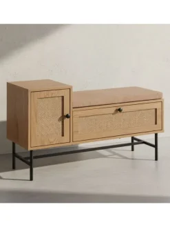 KADIMA DESIGN Garderoben<Schuhbank mit Sitzfläche 100x60x38 cm Garderobenbank Eiche-Dekor,