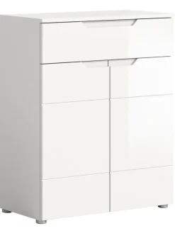 xonox.home Garderoben<Schuhkommode (B/H/T: 80x97x37 cm) in weiß und weiß Hochglanz