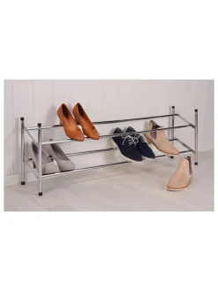 Nordheim Wäschekörbe & -Ständer<Schuhregal in Silber - (B)117 x (H)23 x (T)36 c m