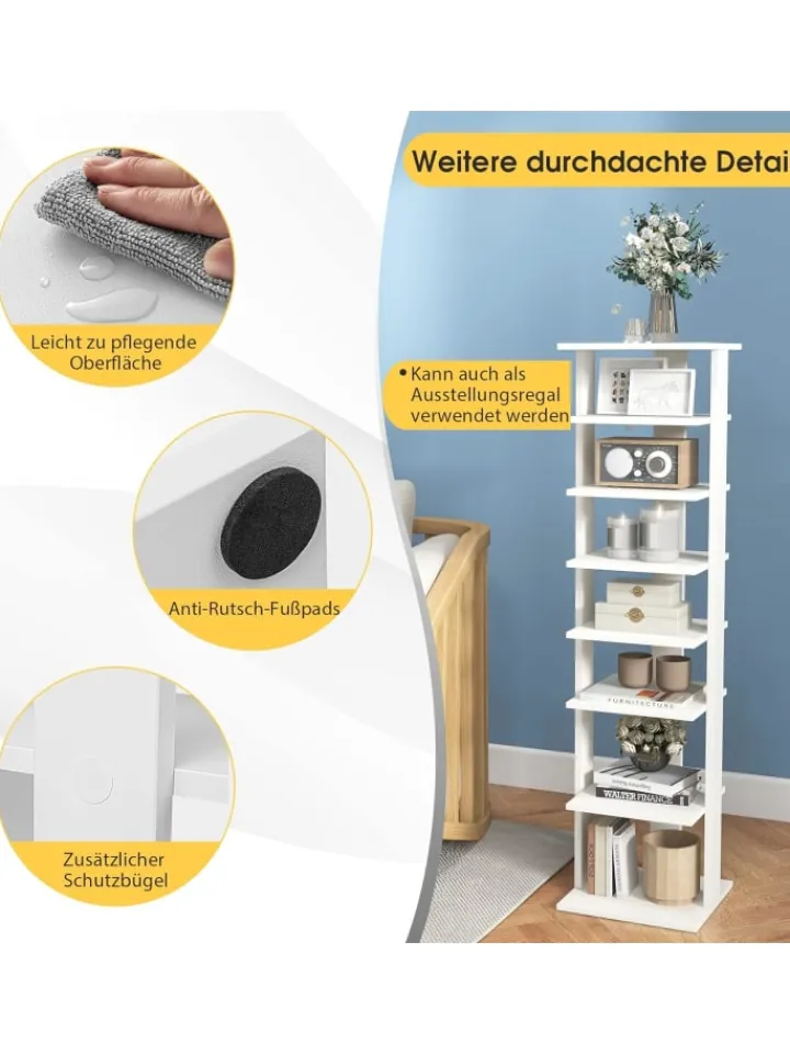 COSTWAY Garderoben<Schuhregal in Weiß