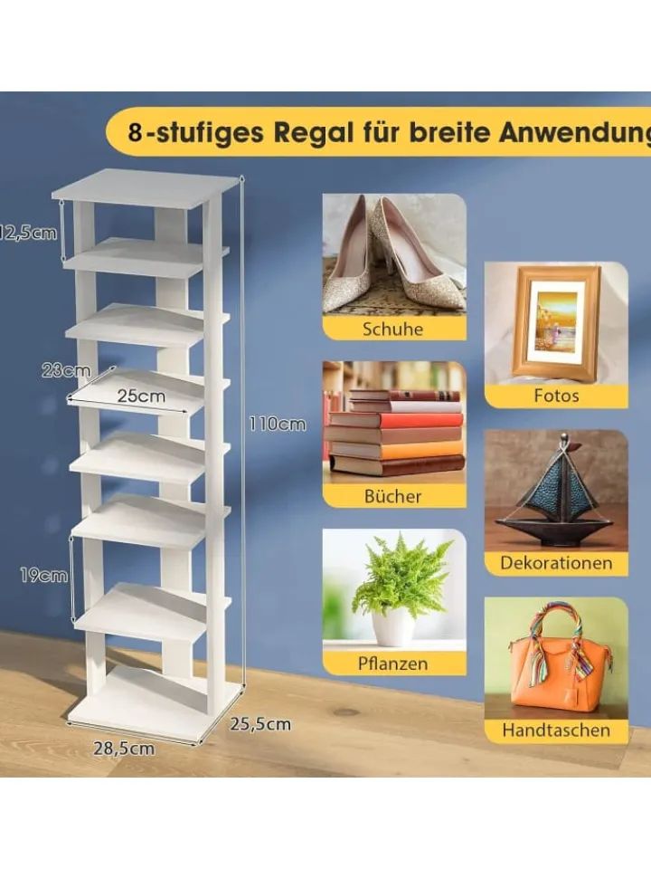 COSTWAY Garderoben<Schuhregal in Weiß
