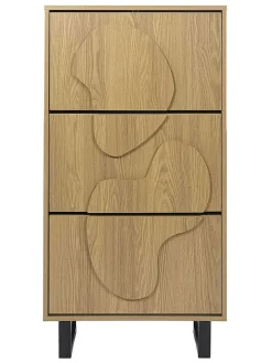 Rétro Chic Garderoben|Regale & Schränke<Schuhschrank ''Calypso'' in Hellbraun - (B)60 x (H)115x (T)24 cm