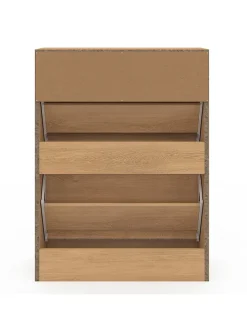 IDOMYA Essentials Garderoben<Schuhschrank "Faustine" in Hellbraun - (B)60 x (H)80 x (T)24 cm