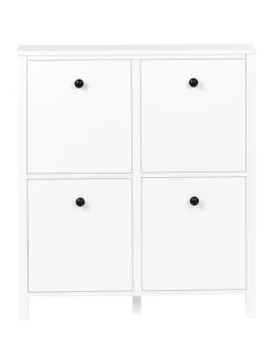 Beliani Garderoben<Schuhschrank GIBSON in Weiß - (W) 80 x (H) 90 x (L) 20 cm