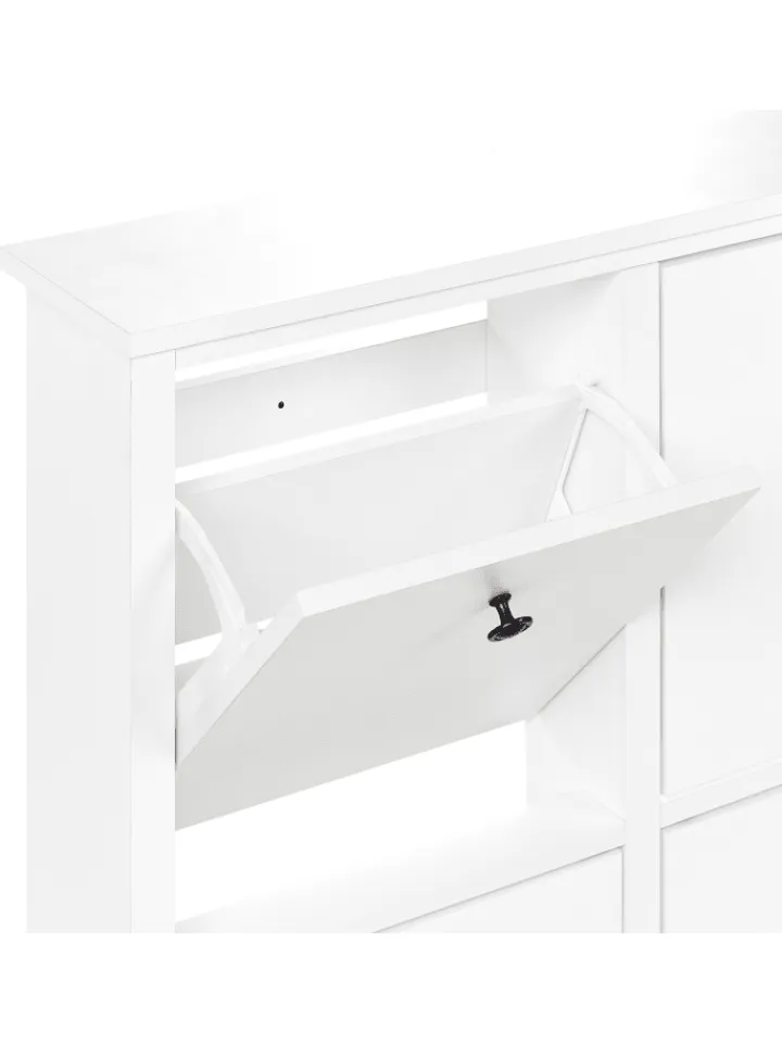 Beliani Garderoben<Schuhschrank GIBSON in Weiß - (W) 80 x (H) 90 x (L) 20 cm