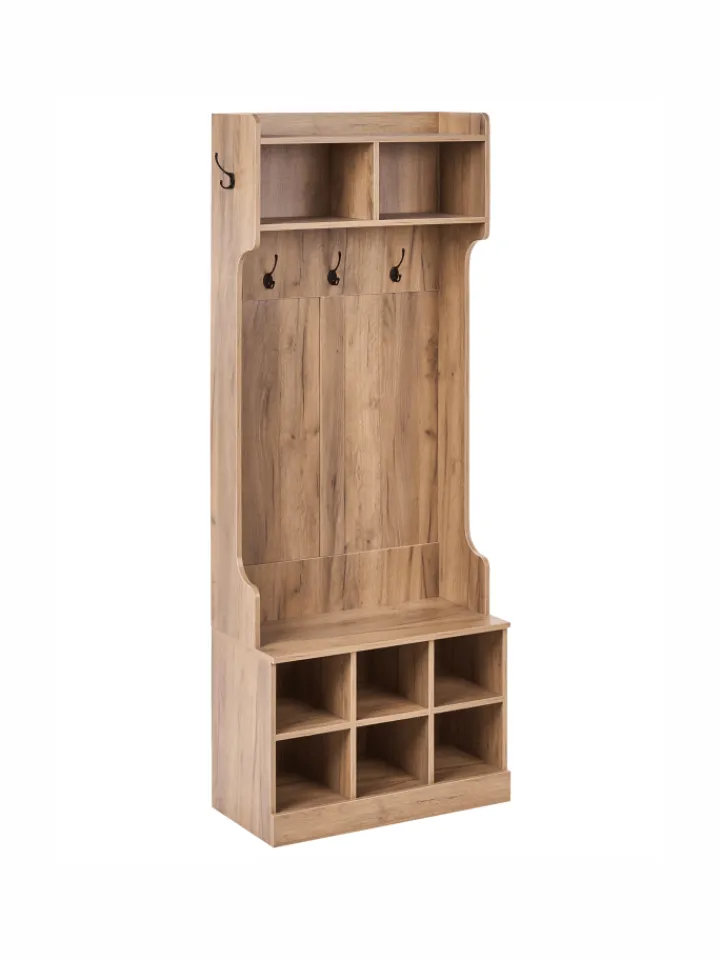 Beliani Garderoben<Schuhschrank GINDAGAI in Braun - (W) 70 x (H) 180 x (L) 35 cm