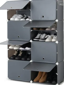 InnovaGoods Regale & Schränke|Garderoben<Schuhschrank in Grau - (B)84 x (H)128 x (T)32 cm