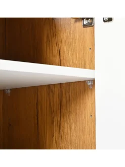 ABRIHOME Regale & Schränke<Schuhschrank in Natürlich mit verstellbaren Einlegeböden H99 B90 T35 cm
