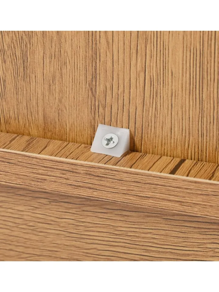 ABRIHOME Regale & Schränke<Schuhschrank in Natürlich mit verstellbaren Einlegeböden H99 B90 T35 cm