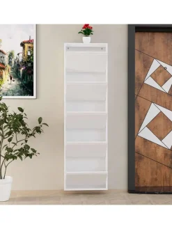 Scandinavia Concept Garderoben<Schuhschrank in Weiß - (B)50 x (H)169 x (T)15 cm