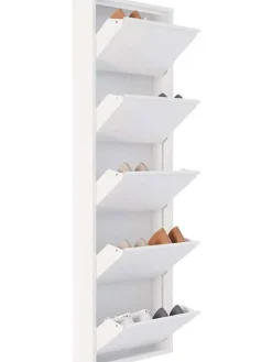 Scandinavia Concept Garderoben<Schuhschrank in Weiß - (B)50 x (H)169 x (T)15 cm