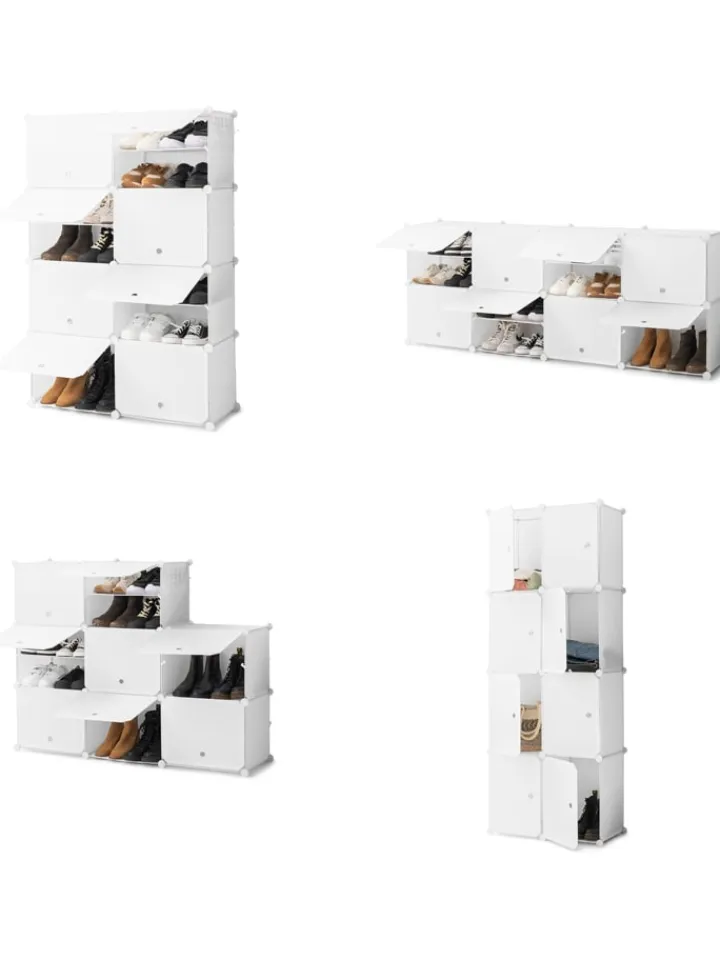 InnovaGoods Garderoben<Schuhschrank in Weiß - (B)84 x (H)128 x (T)32 cm