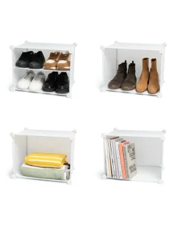 InnovaGoods Garderoben<Schuhschrank in Weiß - (B)84 x (H)160 x (T)32 cm