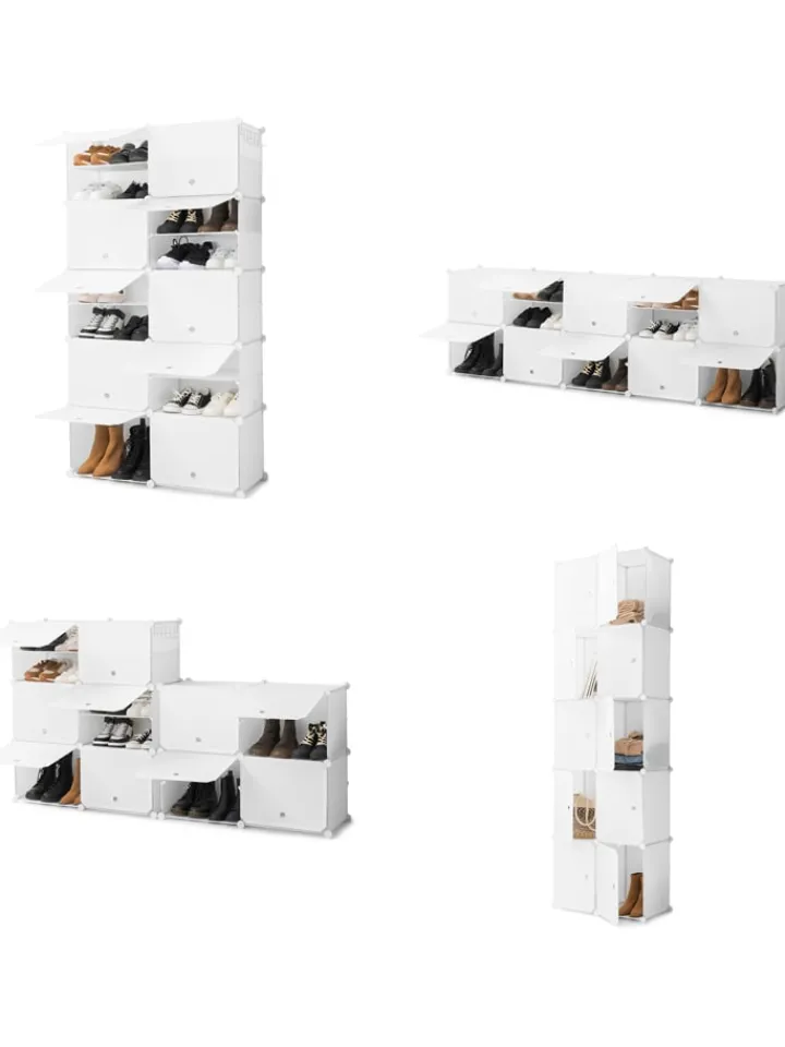 InnovaGoods Garderoben<Schuhschrank in Weiß - (B)84 x (H)160 x (T)32 cm