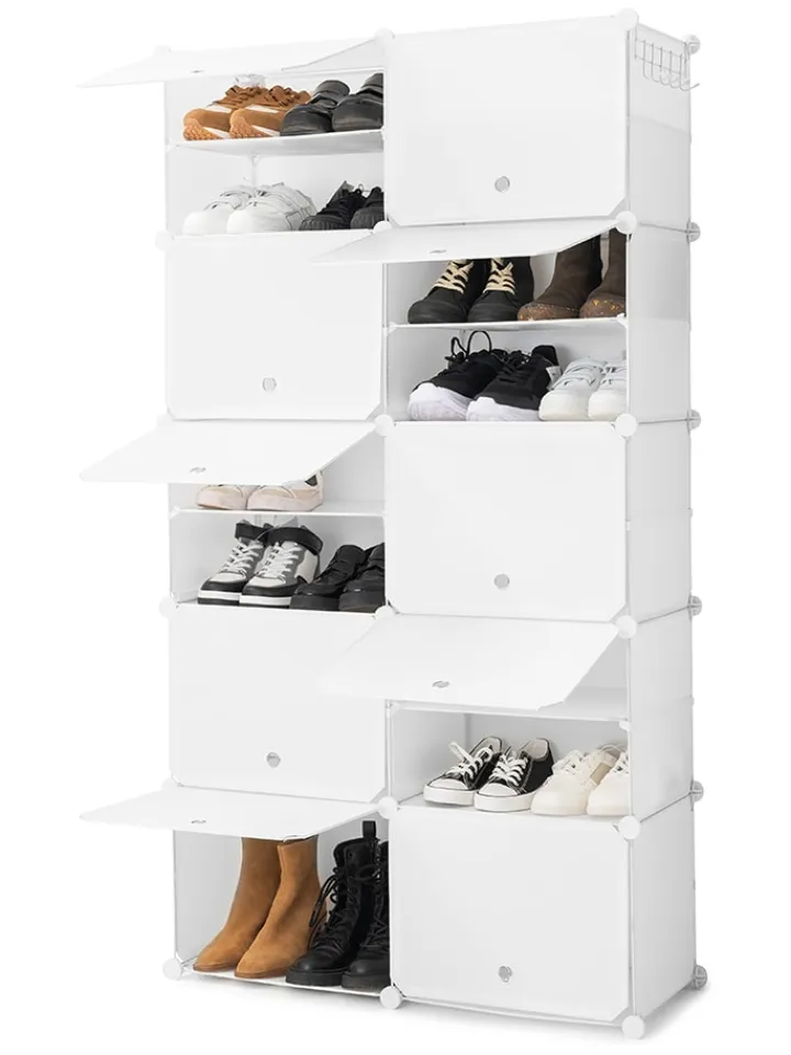 InnovaGoods Garderoben<Schuhschrank in Weiß - (B)84 x (H)160 x (T)32 cm