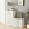 en.casa Garderoben<Schuhschrank Løten in Weiß (H)97cm (B)120cm