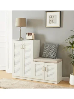 en.casa Garderoben<Schuhschrank Løten in Weiß (H)97cm (B)120cm