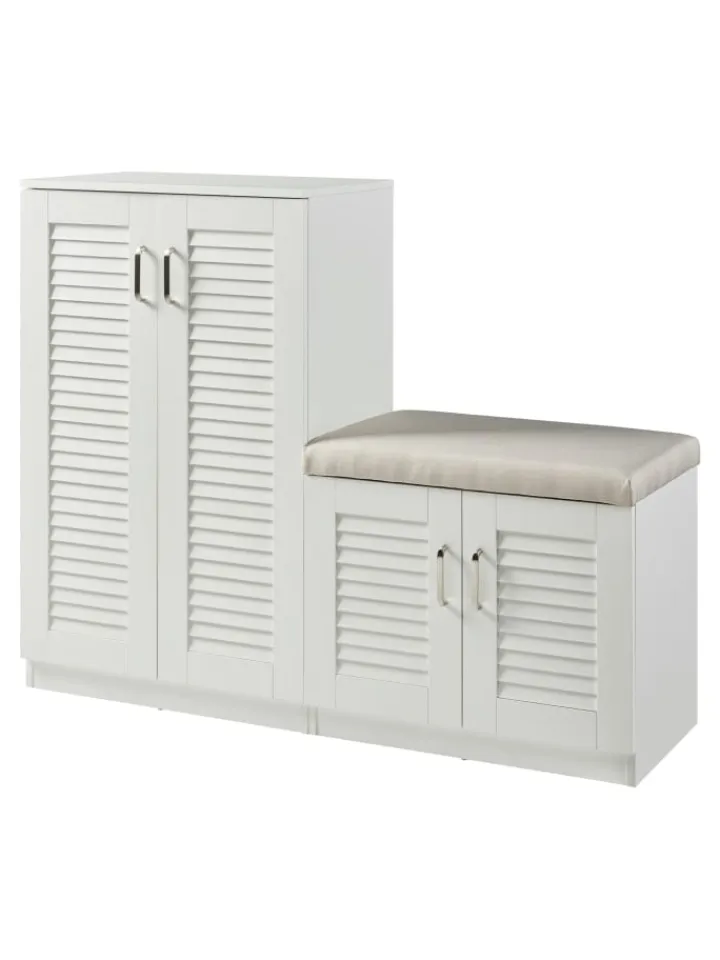 en.casa Garderoben<Schuhschrank Løten in Weiß (H)97cm (B)120cm