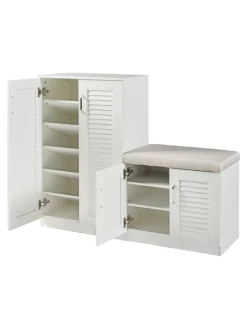 en.casa Garderoben<Schuhschrank Løten in Weiß (H)97cm (B)120cm