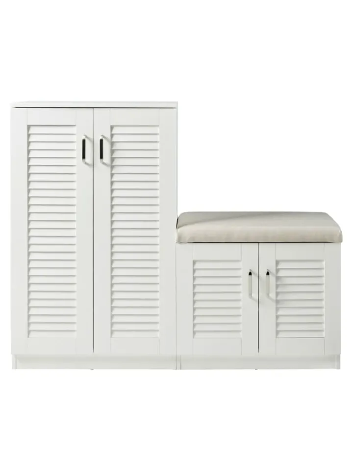 en.casa Garderoben<Schuhschrank Løten in Weiß (H)97cm (B)120cm