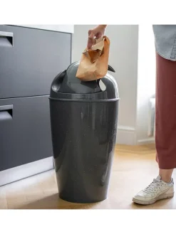 koziol Mülleimer<Schwingdeckeleimer "Del XL" Hellgrau - 30 l