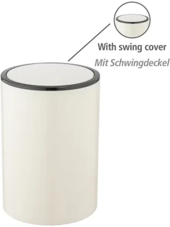 Wenko Mülleimer<Schwingdeckeleimer "Inca" in Creme/ Schwarz - 5 l