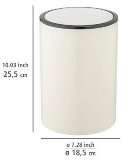 Wenko Mülleimer<Schwingdeckeleimer "Inca" in Creme/ Schwarz - 5 l