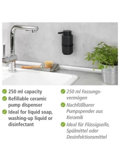 Wenko Putz- & Waschutensilien<Seifenspender "Woya" in Schwarz - 250 ml