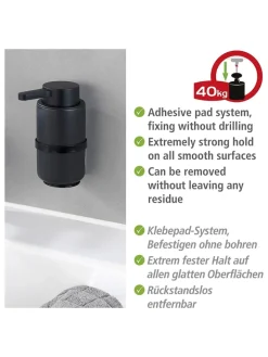Wenko Putz- & Waschutensilien<Seifenspender "Woya" in Schwarz - 250 ml