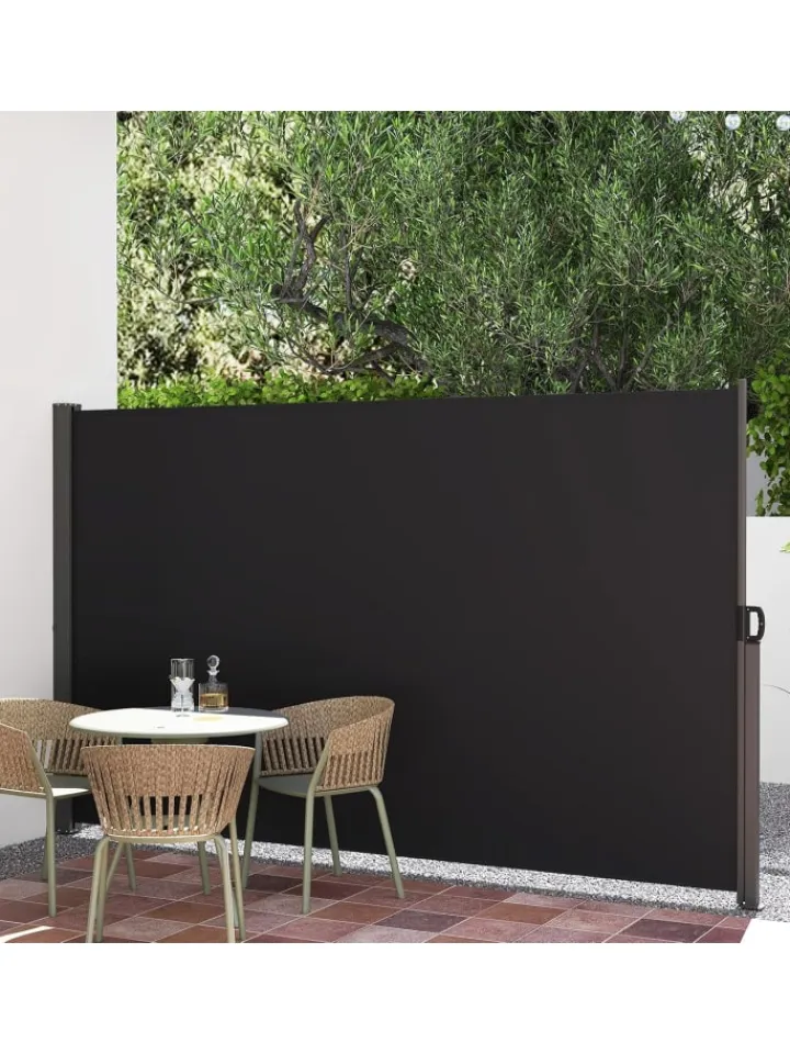 COSTWAY Gartenmöbel<Seitenmarkise 180 x 300 cm Garten in Schwarz