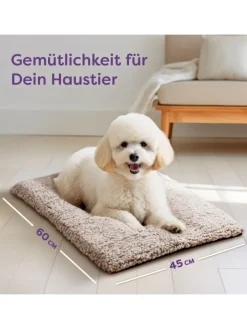 Knupis Hunde<Selbstheizende Haustierdecke Grau 60x45cm, rutschfest & waschbar