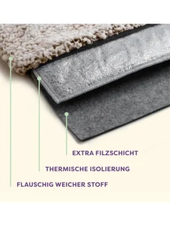 Knupis Hunde<Selbstheizende Haustierdecke Grau 60x45cm, rutschfest & waschbar