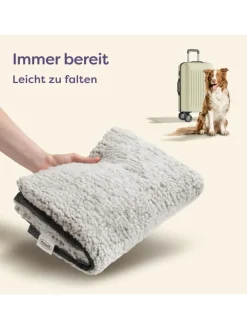 Knupis Hunde<Selbstheizende Hundedecke 90x60 cm – Wärmematte waschbar, rutschfest