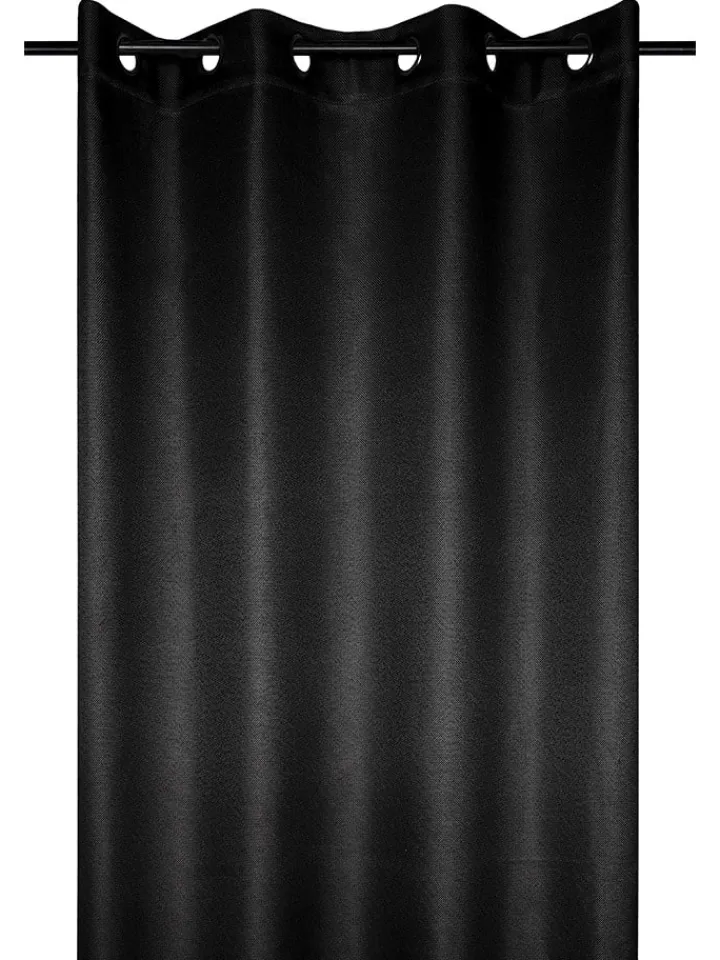 STOF France Gardinen, Jalousien & Rollos<Ösengardine "Copenhague" in Schwarz - (L)260 x (B)140 cm