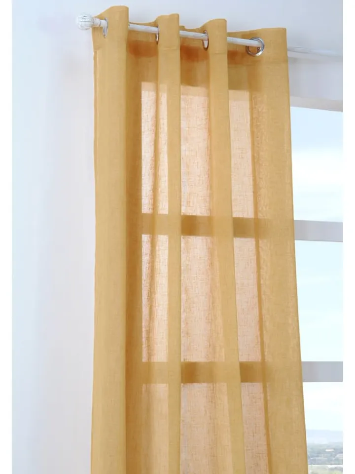 STOF France Gardinen, Jalousien & Rollos<Ösengardine "Paloma" in Gelb - (L)260 x (B)140 cm