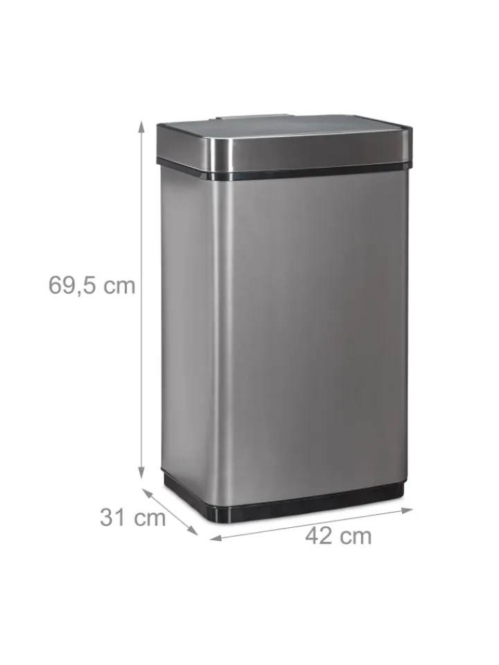 relaxdays Mülleimer<Sensor Mülleimer in Grau - 60 l