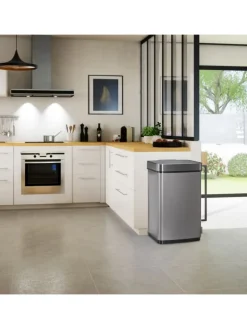 relaxdays Mülleimer<Sensor Mülleimer in Grau - 60 l