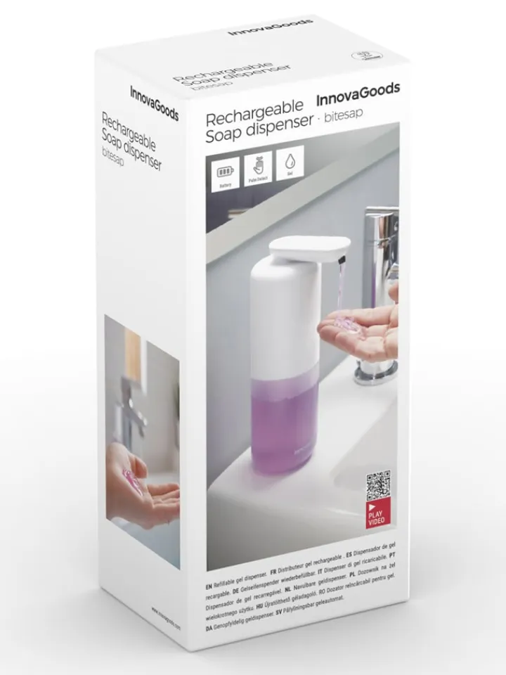 InnovaGoods Putz- & Waschutensilien<Sensor-Seifenspender in Weiß/ Transparent - 350 ml