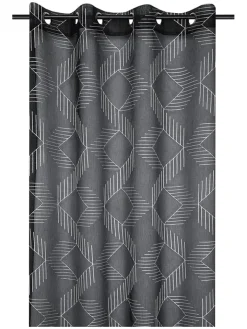 STOF France Gardinen, Jalousien & Rollos<Ösenvorhang "Quadro" in Anthrazit - (L)260 x (B)140 cm