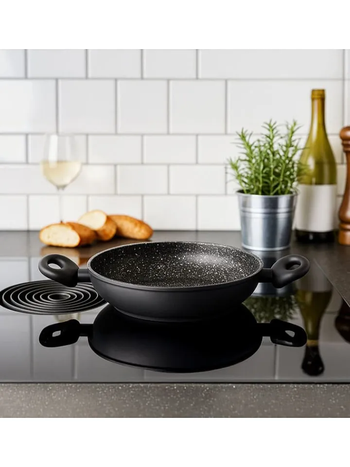 Stoneline Kochgeschirr<Servierpfanne in Schwarz - Ø 28 cm
