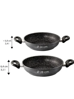Stoneline Kochgeschirr<Servierpfanne in Schwarz - Ø 28 cm