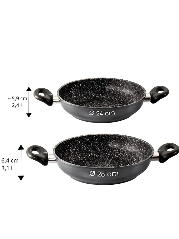 Stoneline Kochgeschirr<Servierpfanne in Schwarz - Ø 28 cm